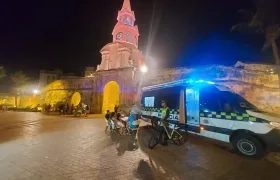 Vigilancia policial en el sector turístico de Cartagena