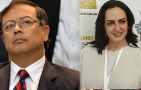 El Presidente Gustavo Petro y la senadora María Fernanda Cabal.