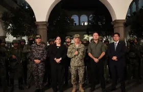 El jefe del Comando Conjunto de las Fuerzas Armadas de Ecuador, Jaime Vela, al finalizar el Consejo de Seguridad