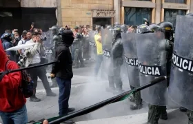 Disturbios en inmediaciones del Palacio de Justicia el pasado 8 de febrero. 