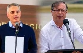 El gobernador de Antioquia, Andrés Julián Rendón, y el presidente Gustavo Petro