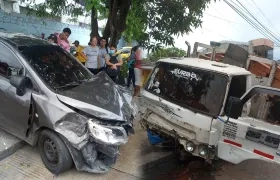 Accidente de tránsito en el barrio Olaya de Barranquilla. 