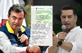 Olmedo López y y el secretario de Transparencia, Andrés Idárraga