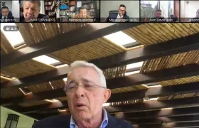 Álvaro Uribe durante la audiencia de hoy.