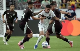 Aspecto del partido entre Ecuador y México. 