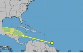 Trayectoria de la onda tropical por el Mar Caribe. 