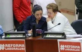 La ministra de Trabajo, Gloria Inés Ramírez, en uno de los debates de la Reforma Laboral