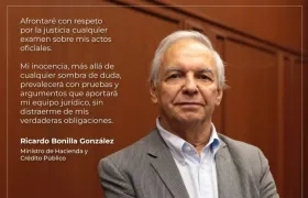 El pronunciamiento del Ministro de Hacienda, Ricardo Bonilla.