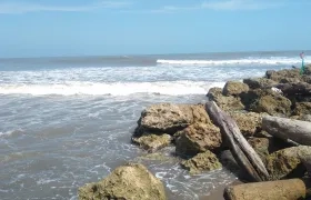 Aspecto de una de las playas de Puerto Colombia. 
