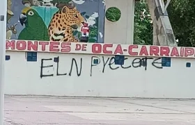 Grafiti alusivo al ELN en la Guajira. 