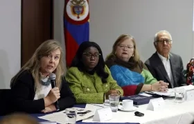 Rueda de prensa este jueves en Bogotá.