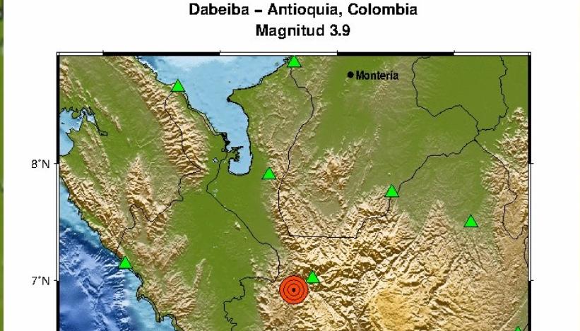El sismo tuvo epicentro en el municipio de Dabeida, en Antioquia. 