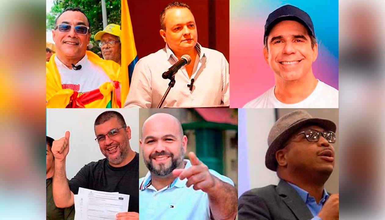 Antonio Bohórquez, Harry Silva, Alex Char, Hassan Fares, Luis Enrique Guzmán y Ronald Valdés, los seis candidatos a la Alcaldía de Barranquilla