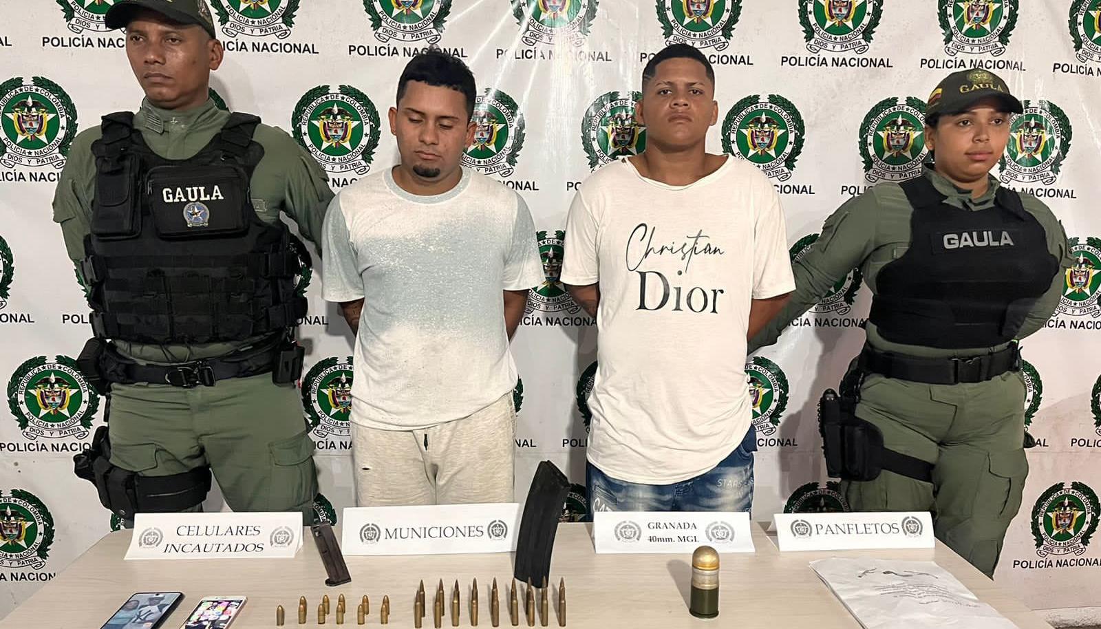 Jainer Flores Canchilla y José Niño Padilla, capturados en Rebolo. 