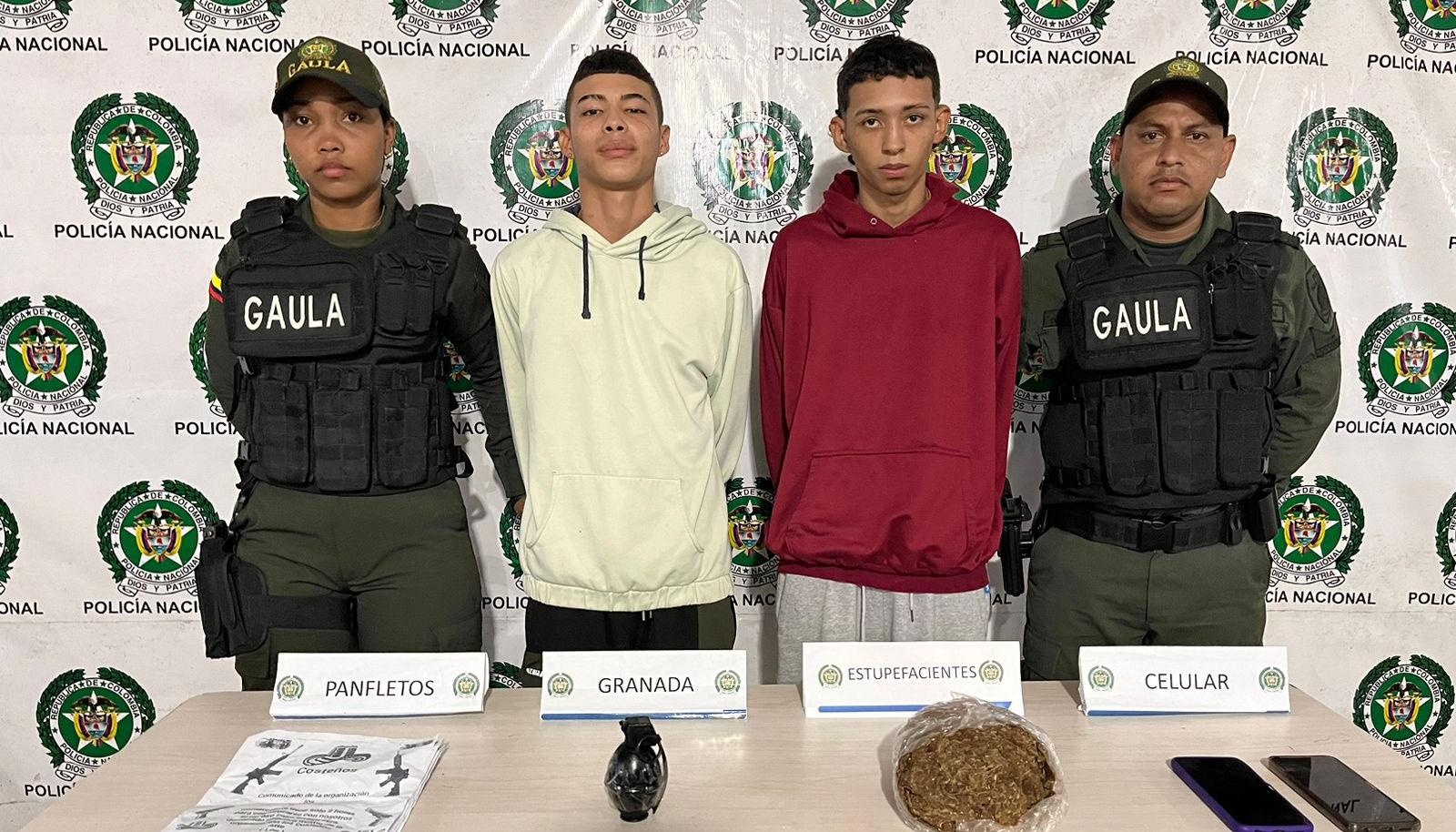 Anthony Nuñez y Jeshuad Quintero, capturados en Malambo.