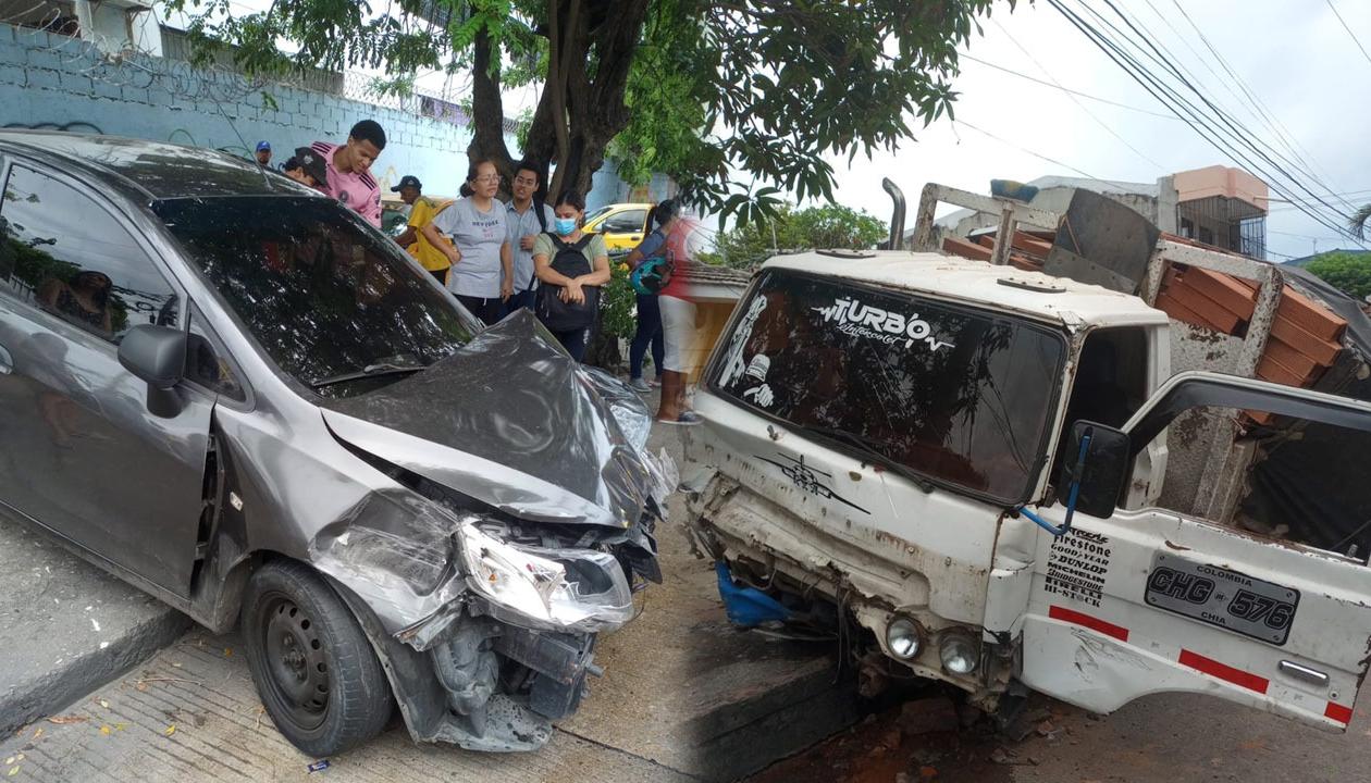 Accidente de tránsito en el barrio Olaya de Barranquilla. 