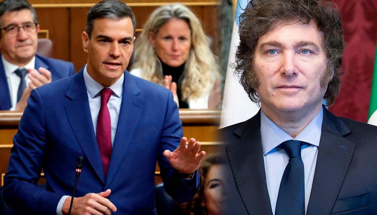 El jefe de Gobierno de España, Pedro Sánchez, y el presidente de Argentina, Javier Milei