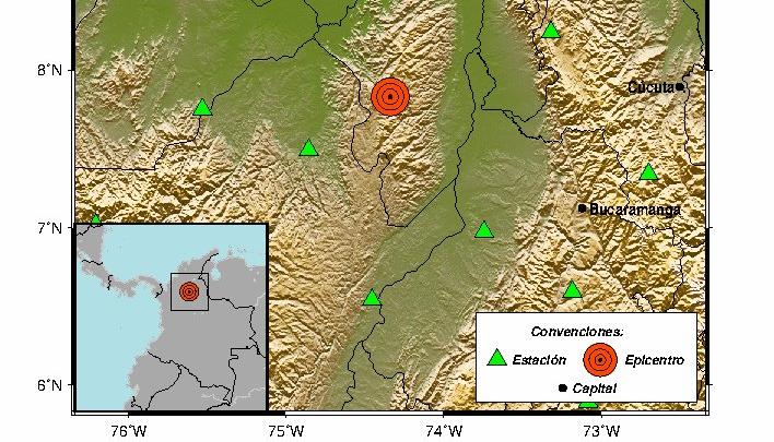 El temblor fue localizado a 35 kilómetros del municipio de Santa Rosa del Sur