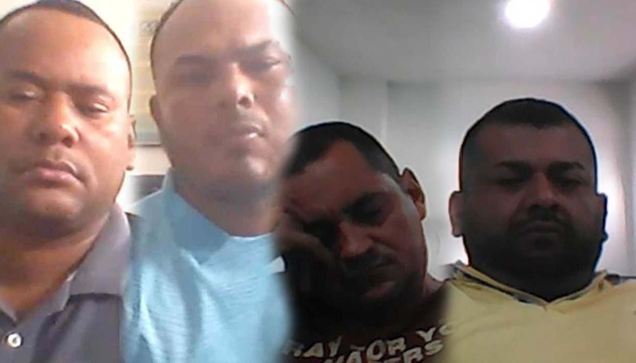 Los cuatro capturados durante la audiencia de imputación.