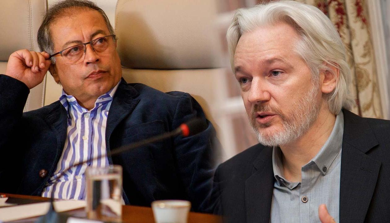 Gustavo Petro y el fundador de WikiLeaks, Julian Assange.