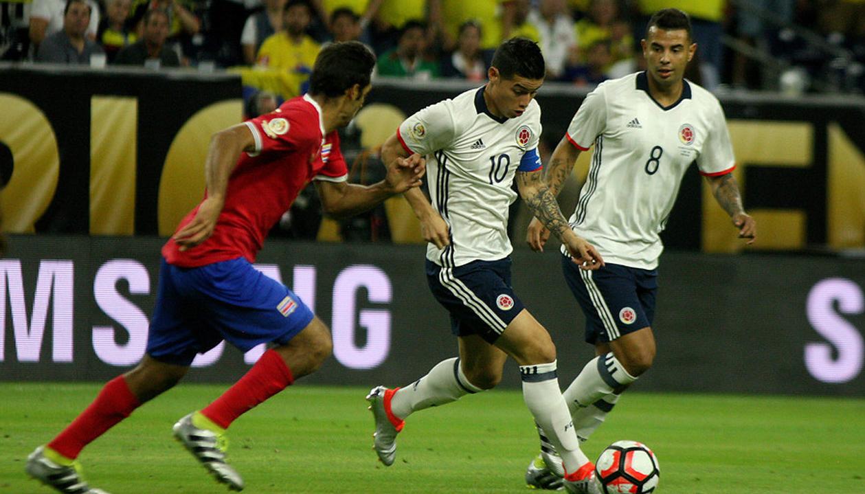 James Rodríguez en el juego contra Costa Rica en la Copa América Centenario (2016).