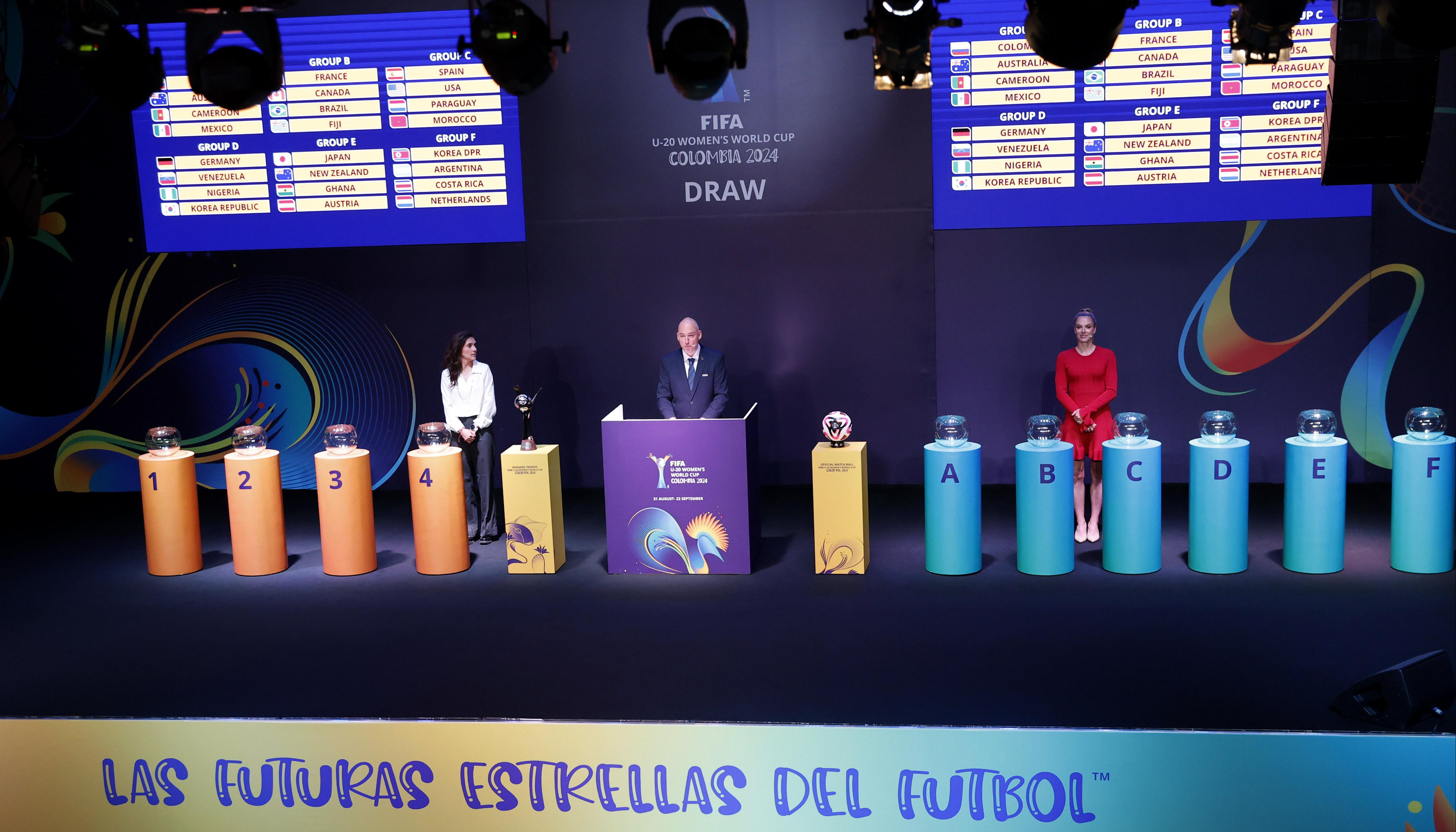 El sorteo del Mundial sub-20 femenino se cumplió este miércoles, en Bogotá. 