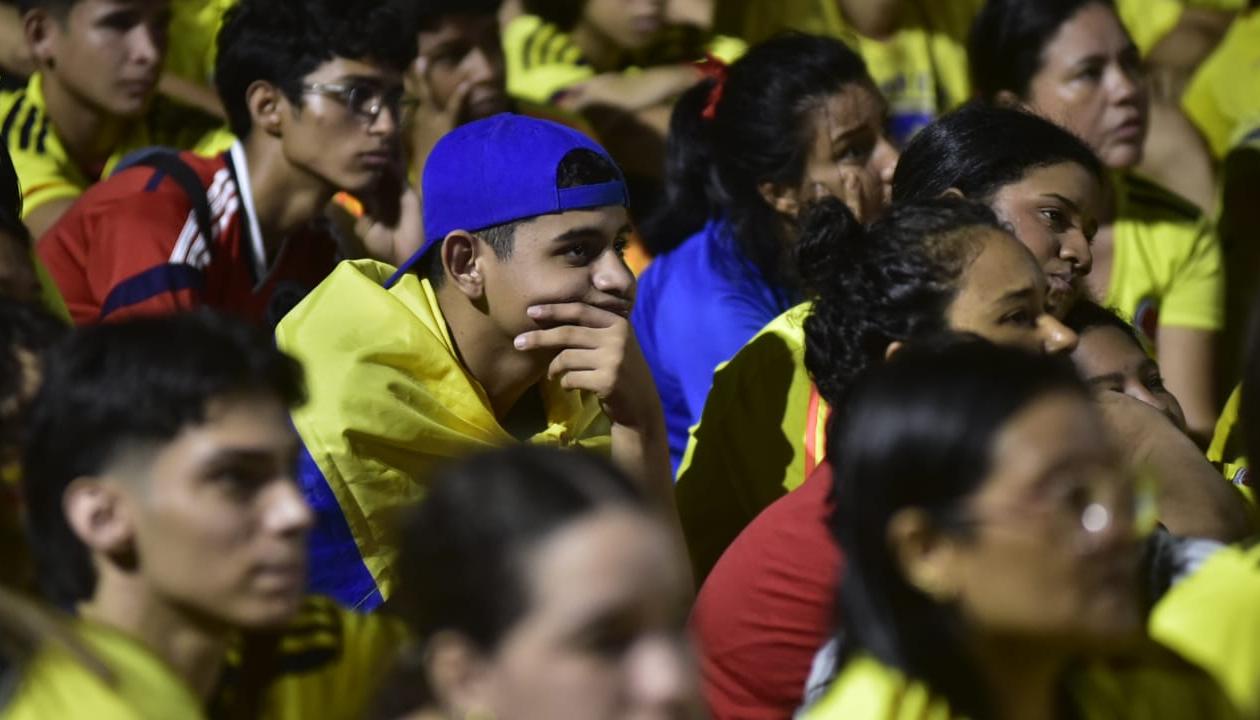 Tristeza al final del partido en el que Colombia perdió en la final