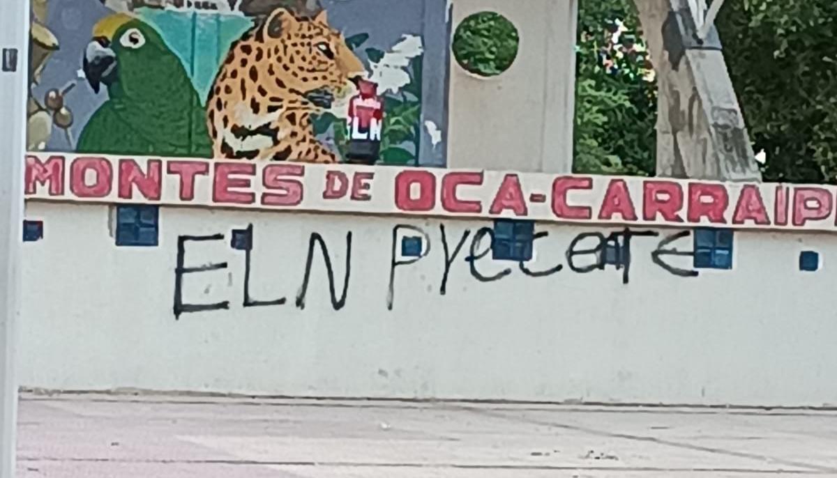 Grafiti alusivo al ELN en la Guajira. 