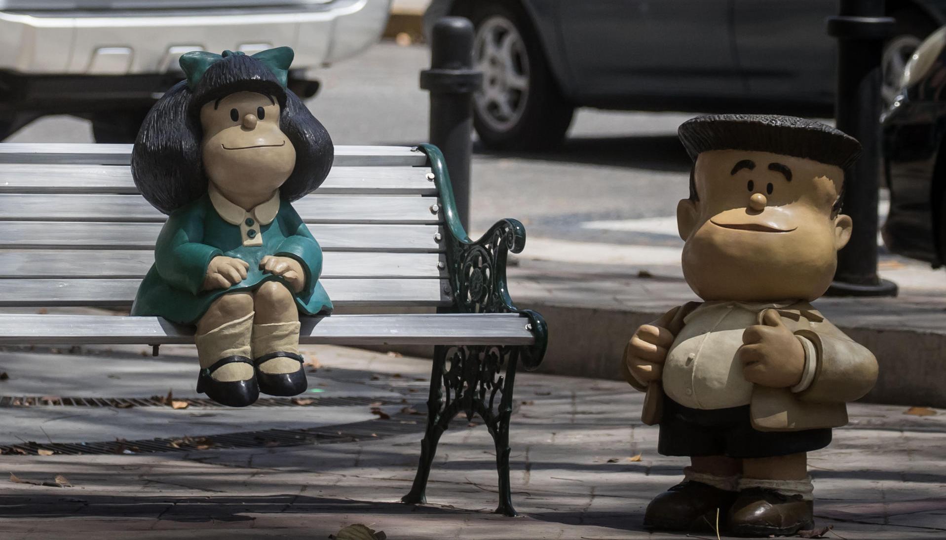 Imagen de una escultura de Mafalda.