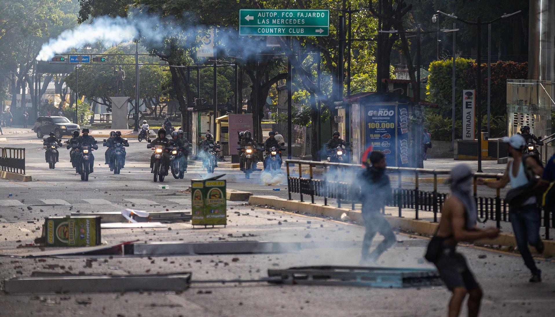 Protestas en Venezuela por los resultados de las elecciones presidenciales.