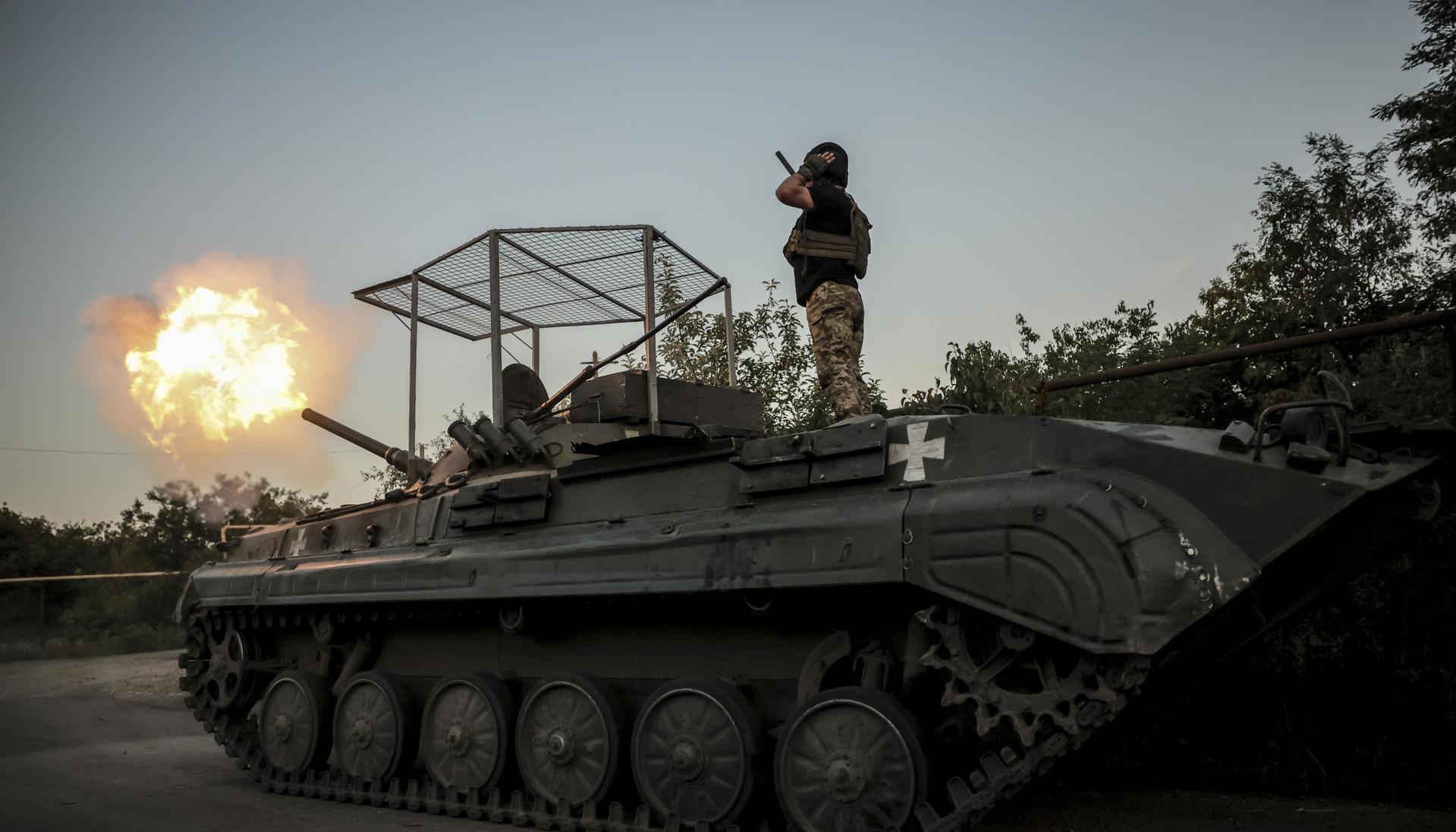 Tanque de guerra en Ucrania.