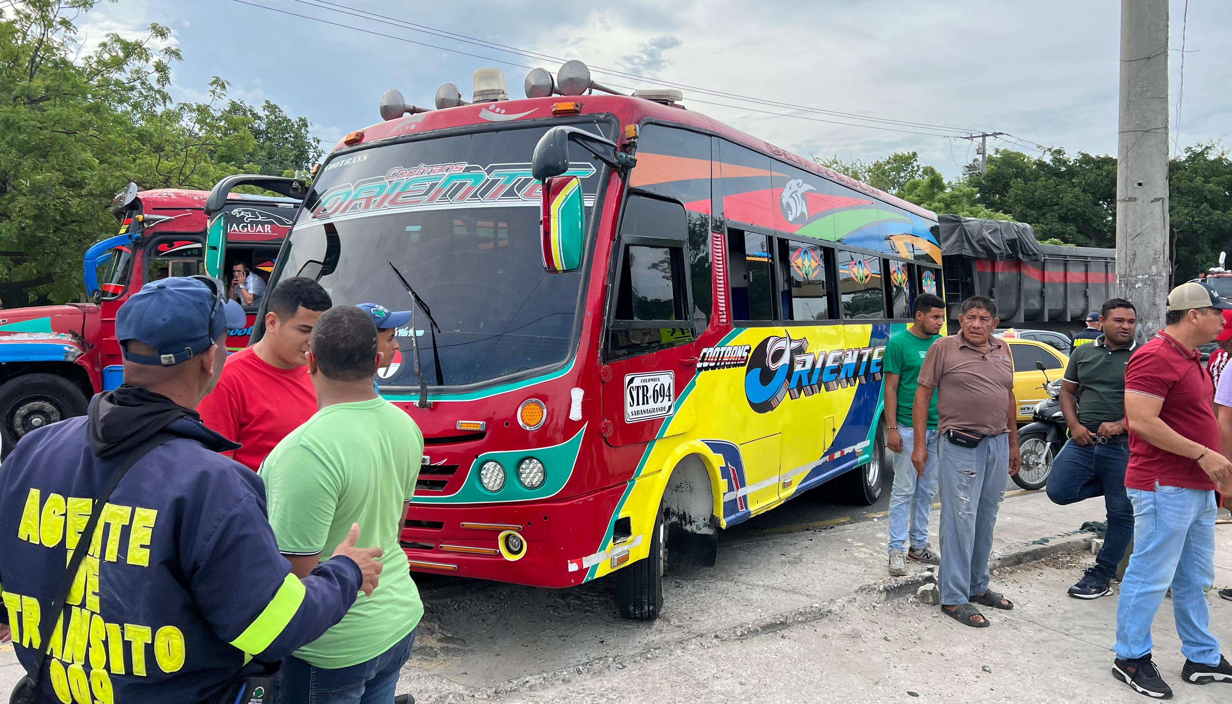 Bus involucrado en el accidente. 