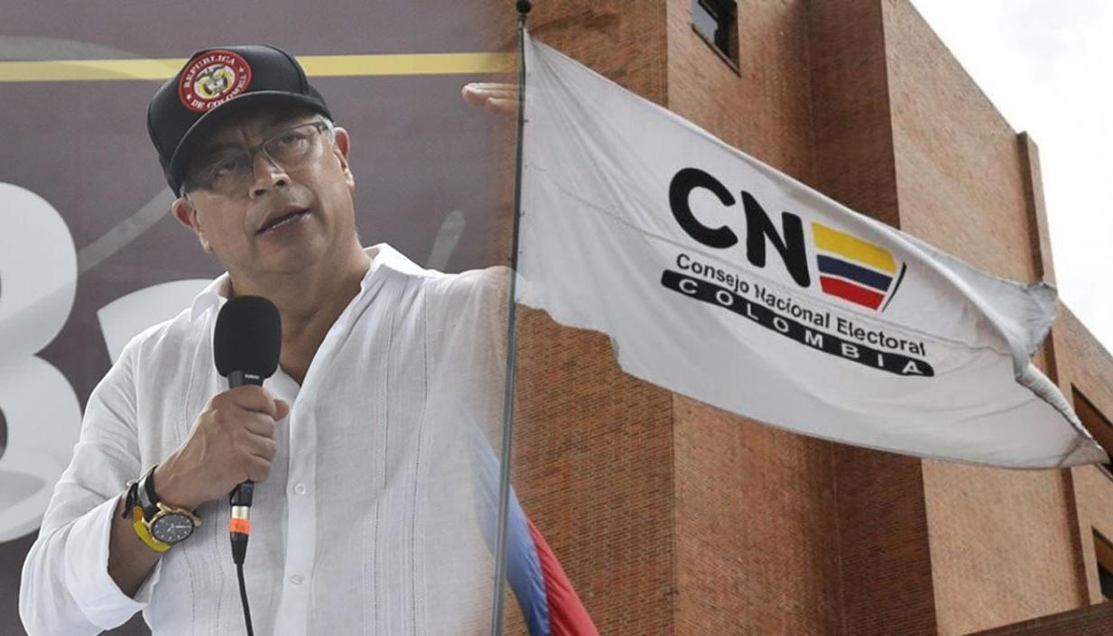 El presidente Gustavo Petro y el Consejo Nacional Electoral. 