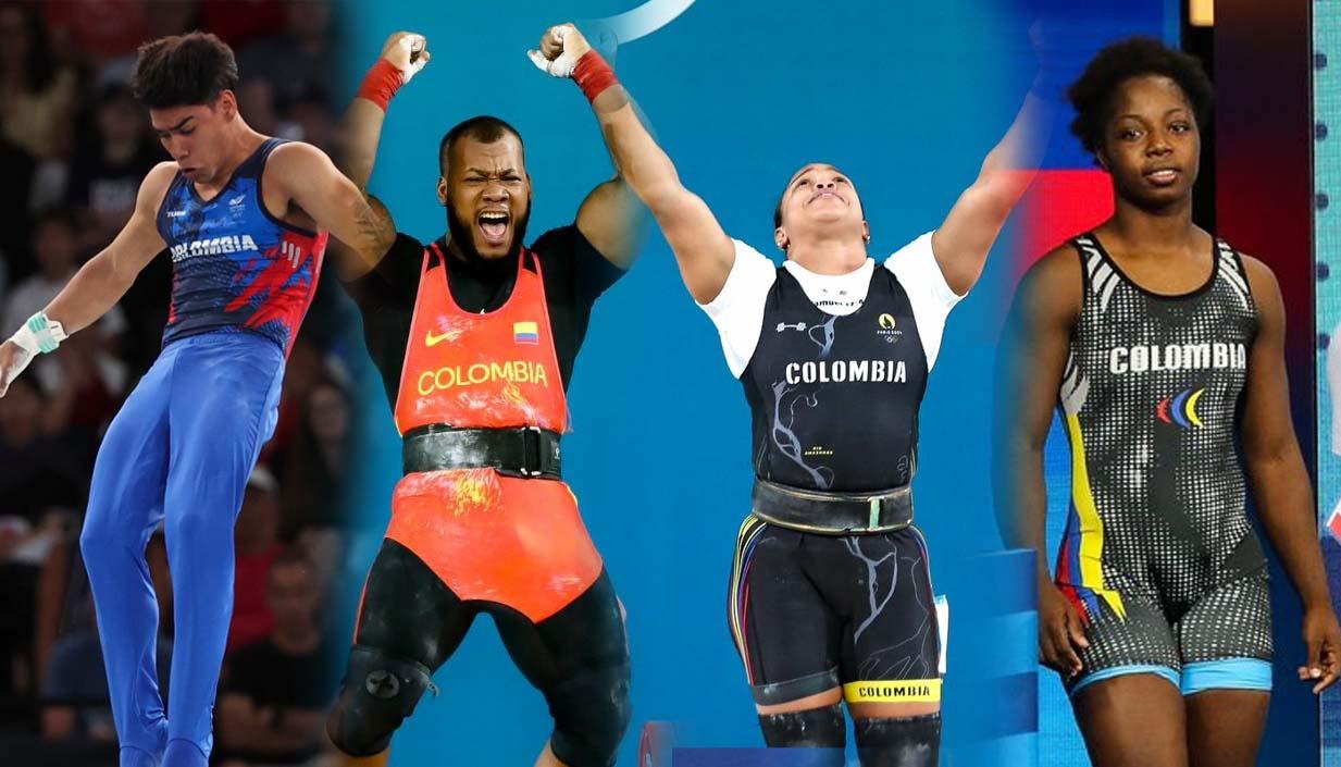 Ángel Barajas, Yeison López, Mari Leivis Sánchez y Tatiana Rentería, medallistas colombianos. 