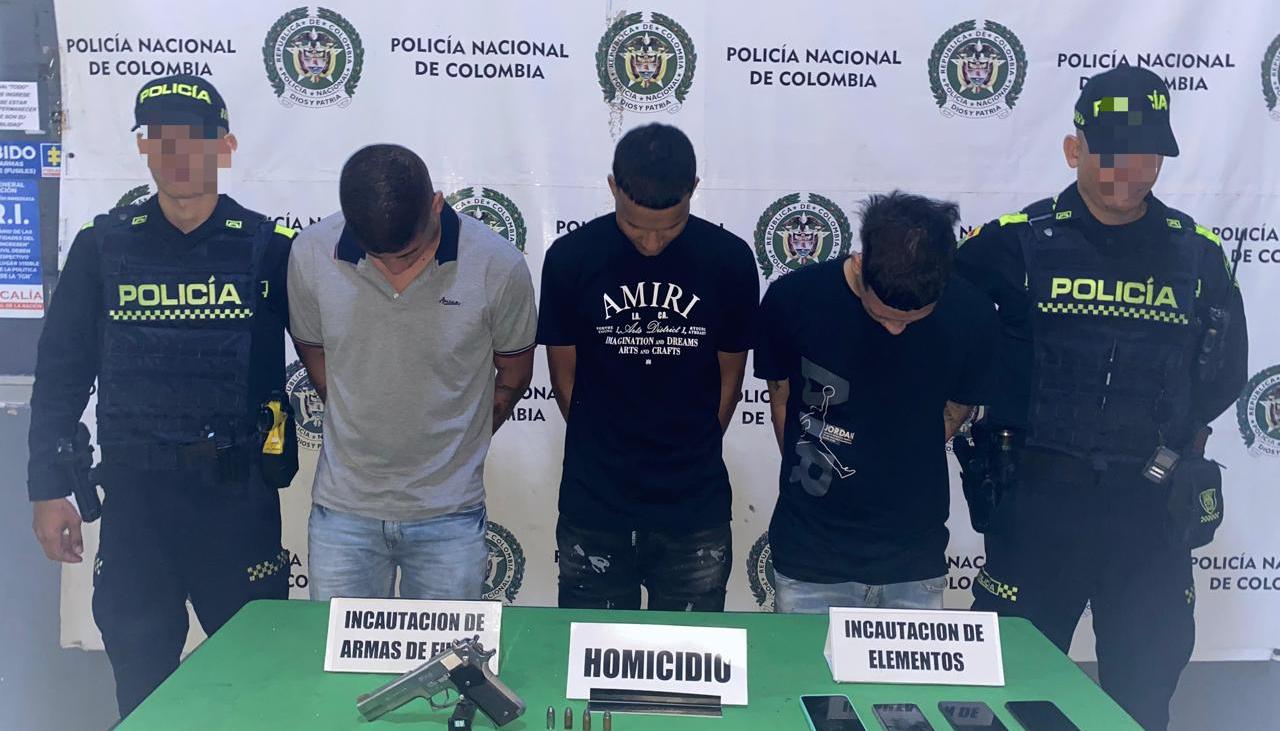 Los tres hombres imputados por el crimen. 