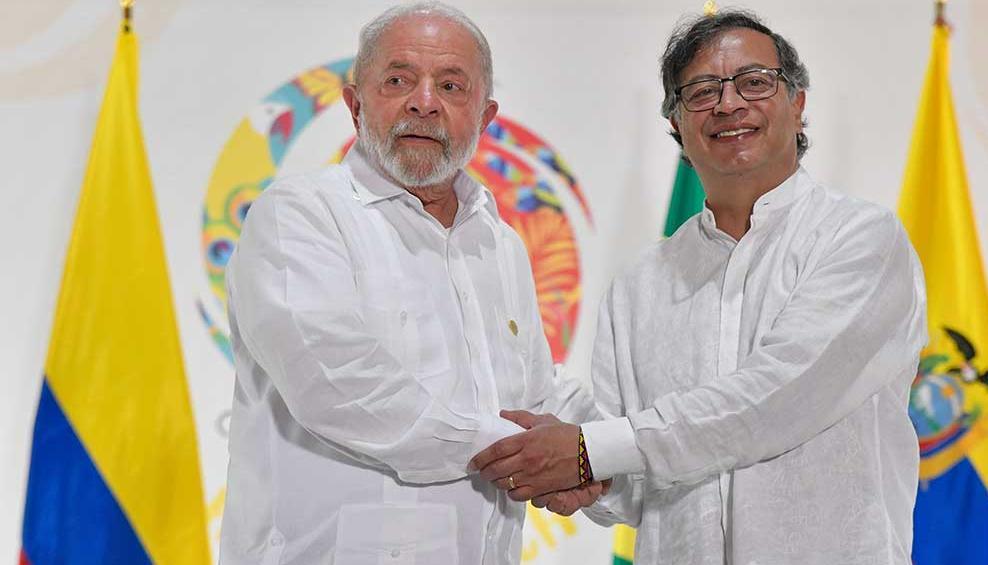 Los presidentes de Brasil y Colombia, Luiz Inácio Lula da Silva y Gustavo Petro