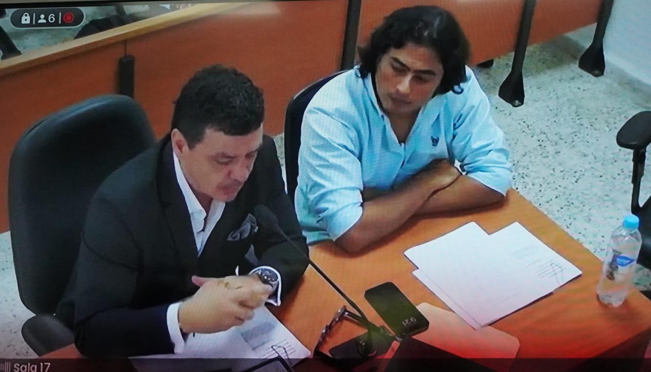 Nicolás Petro durante la audiencia. 