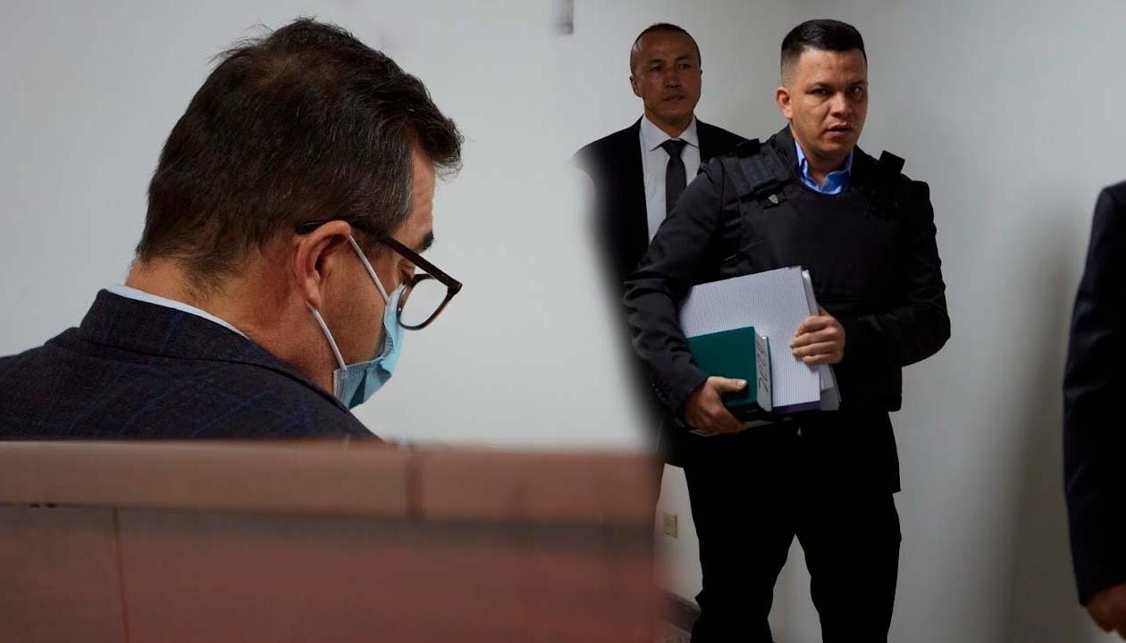 Olmedo López y Sneyder Pinilla en la audiencia de este miércoles.