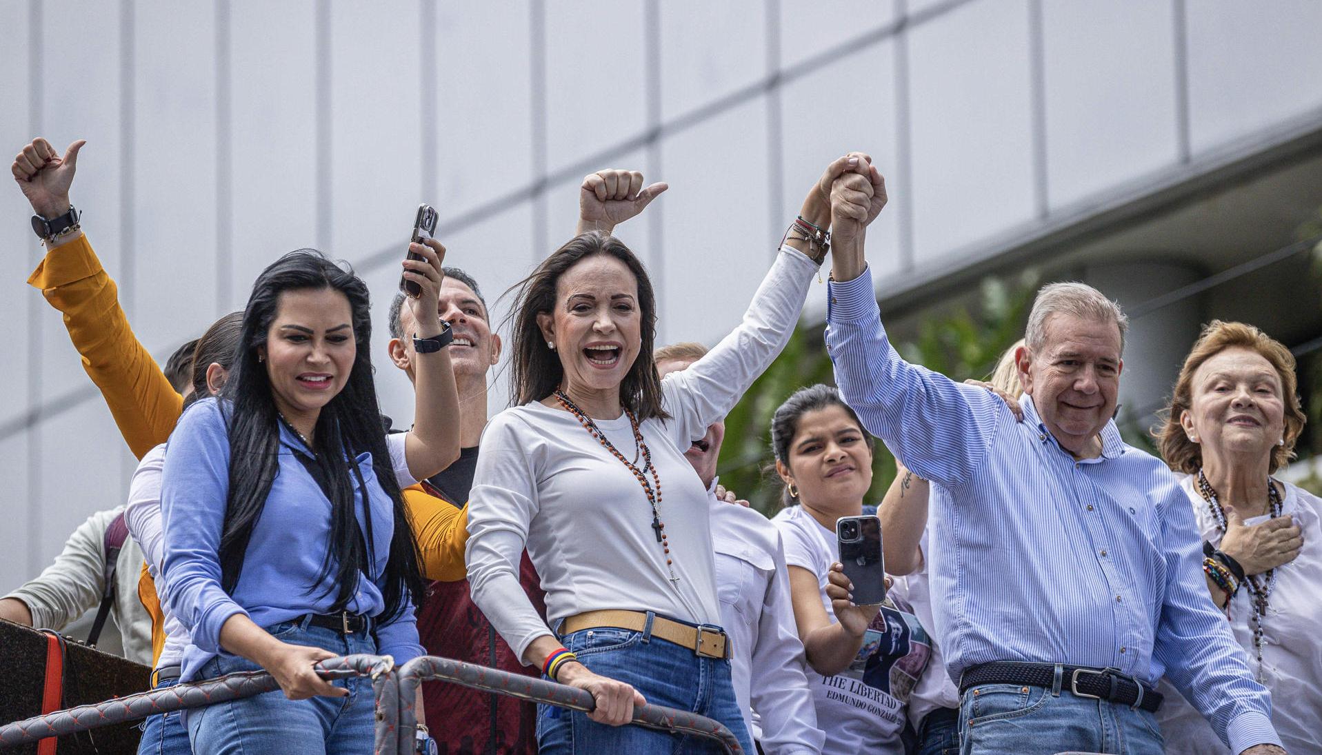 María Corina Machado con Edmundo González. 