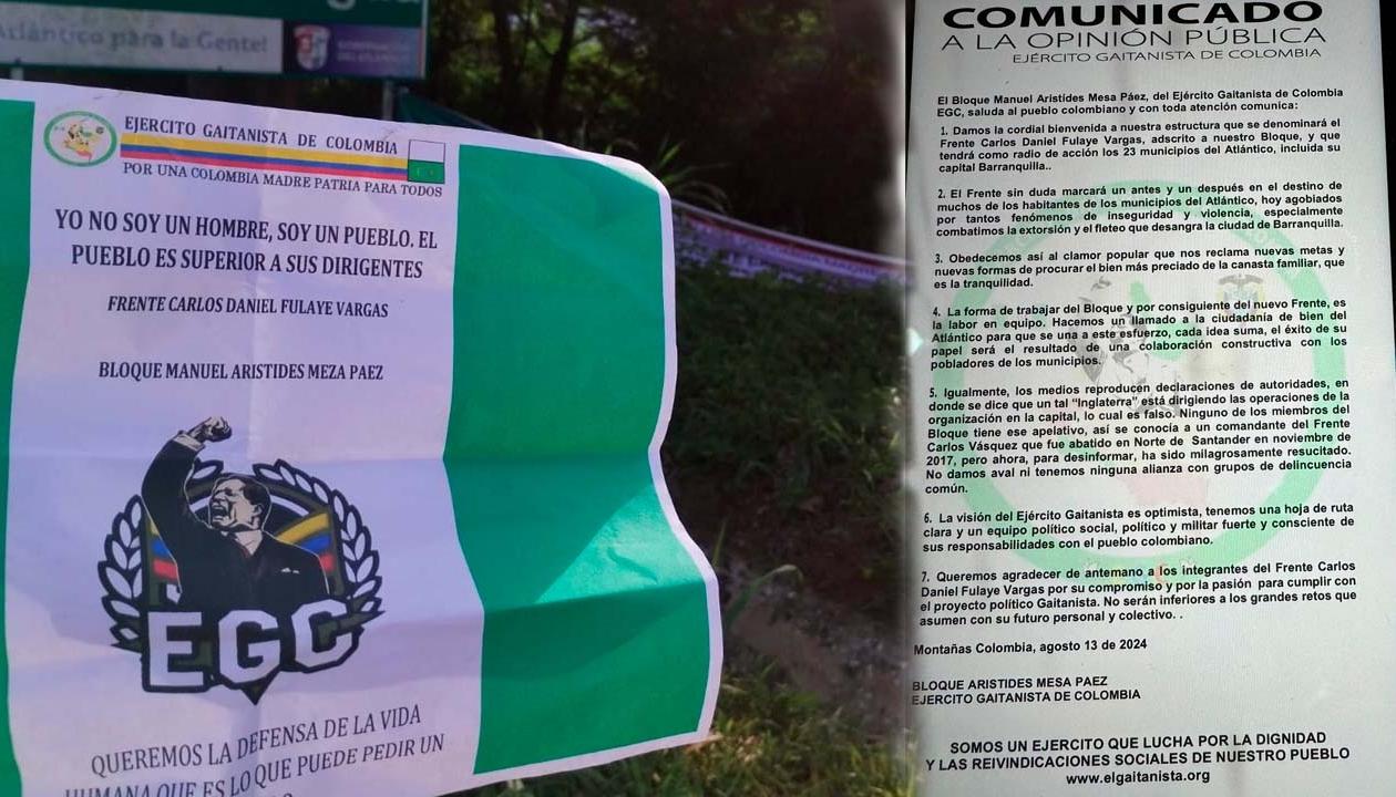 Los panfletos se unen a las pancartas que aparecieron el lunes en el departamento. 