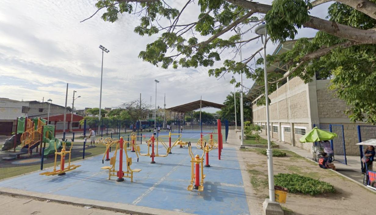 Polideportivo del barrio Hipódromo, donde ocurrió el atentado a bala. 