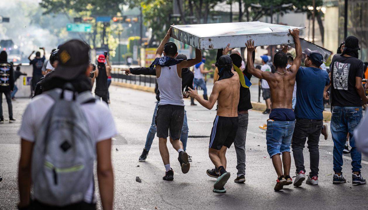 Imagen de una de las protestas en Caracas.