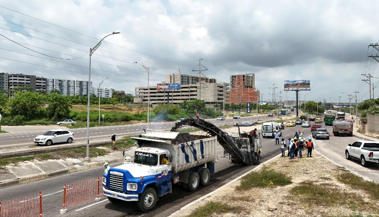 Imagen de los trabajos en la Circunvalar.