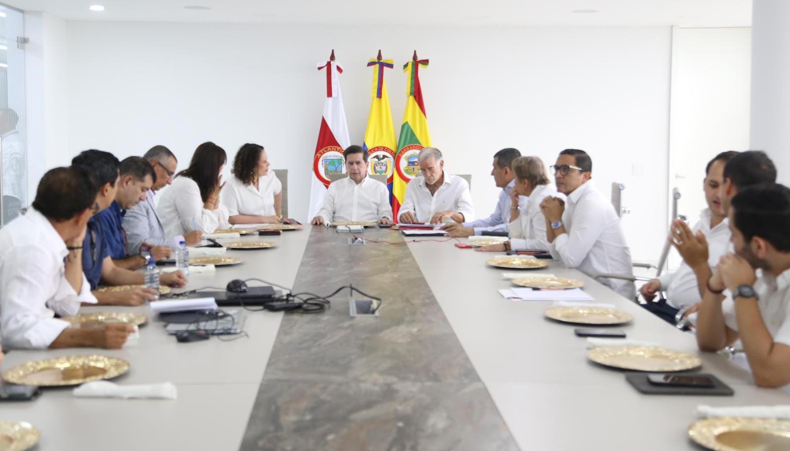 Reunión en la Gobernación del Atlántico.