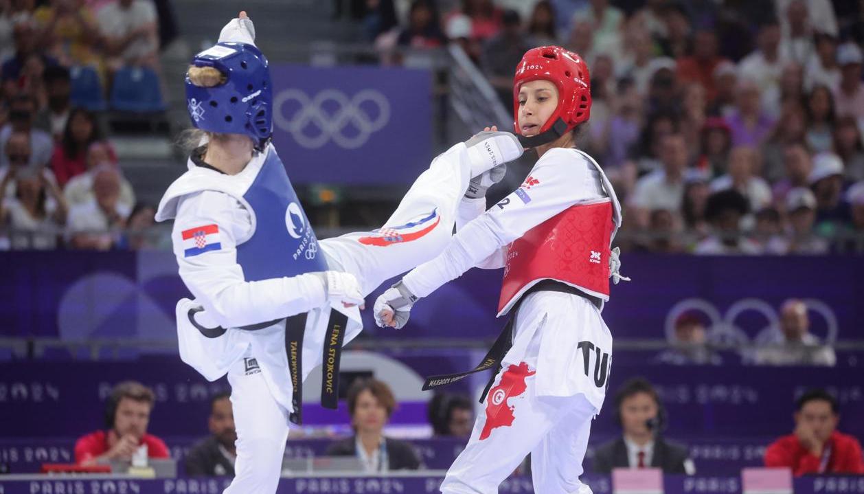 Imagen de la pelea en Taekwondo. 