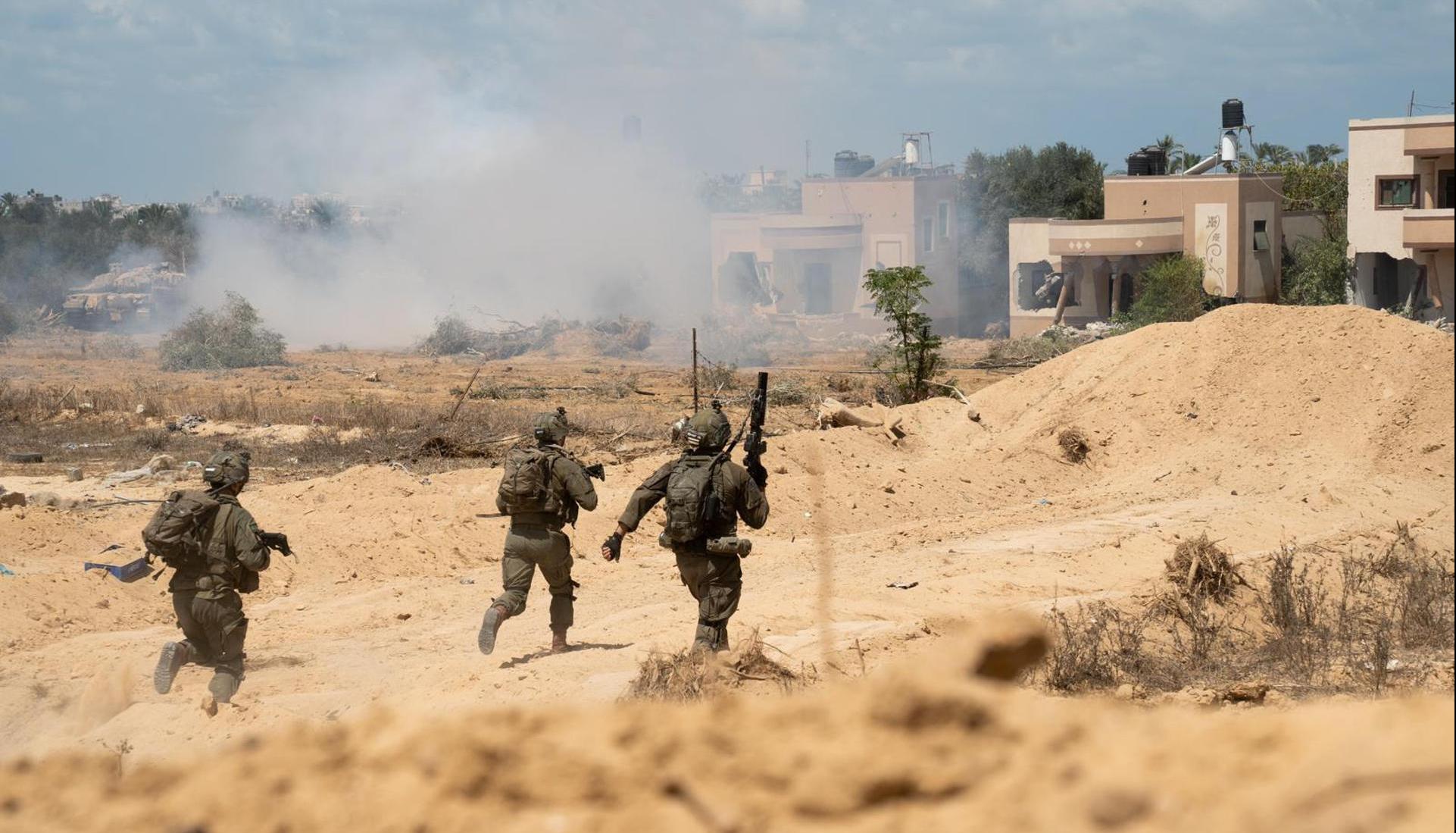 Tropas terrestres en el sur de la Franja de Gaza.