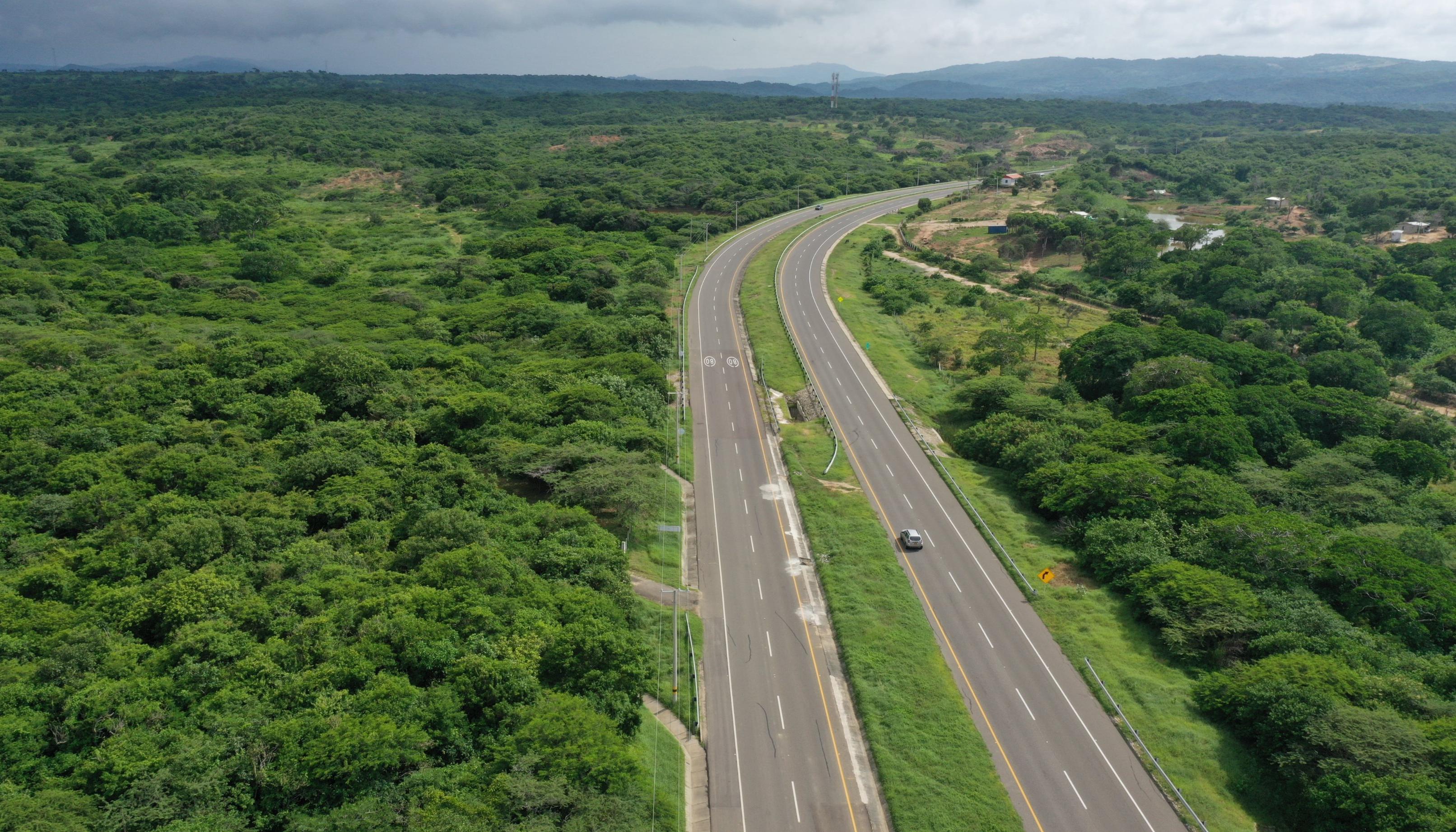 Aspecto de la vía Barranquilla - Cartagena.