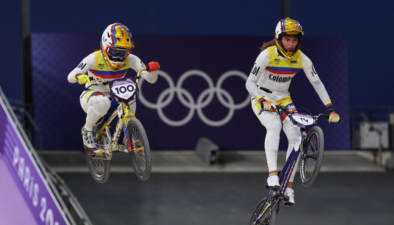 Mariana Pajón y Gabriela Bolle en la competencia del BMX.