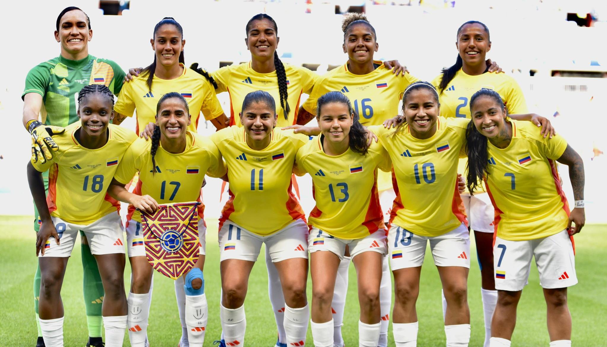 Selección Colombia femenina que participó en los Juegos Olímpicos de París 2024.