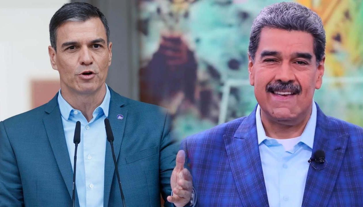 Pedro Sánchez y Nicolás Maduro.